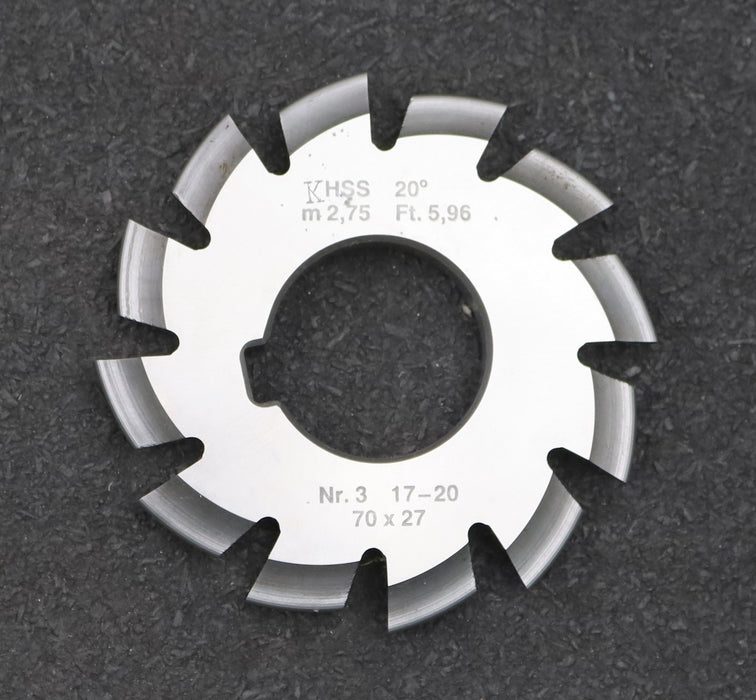 Bild des Artikels DOLD-Zahnformfräser-m=-2,75mm-No.-3-für-Z=-17-20-EGW-20°-gear-profile-cutter