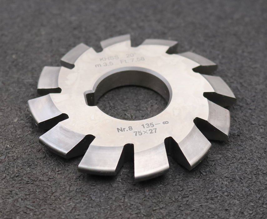 Bild des Artikels DOLD-Zahnformfräser-m=-3,5mm-No.-8-für-Z=-135-00-EGW-20°-gear-profile-cutter