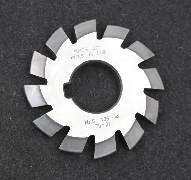 Bild des Artikels DOLD-Zahnformfräser-m=-3,5mm-No.-8-für-Z=-135-00-EGW-20°-gear-profile-cutter