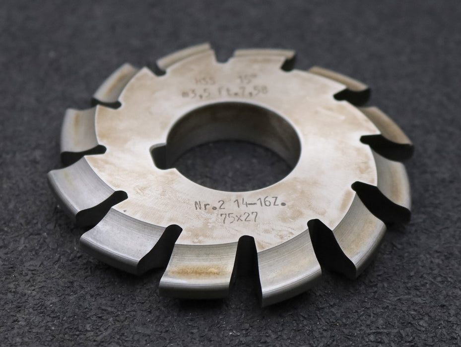 Bild des Artikels DOLD-Zahnformfräser-m=-3,5mm-No.-2-für-Z=-14-16-EGW-15°-gear-profile-cutter