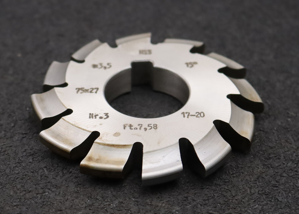 Bild des Artikels DOLD-Zahnformfräser-m=-3,5mm-No.-3-für-Z=-17-20-EGW-15°-gear-profile-cutter