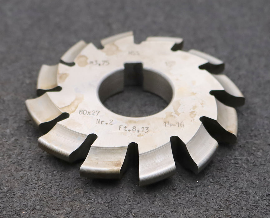 Bild des Artikels DOLD-Zahnformfräser-m=-3,75mm-No.-2-für-Z=-14-16-EGW-15°-gear-profile-cutter