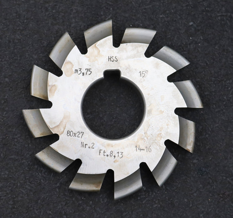 Bild des Artikels DOLD-Zahnformfräser-m=-3,75mm-No.-2-für-Z=-14-16-EGW-15°-gear-profile-cutter