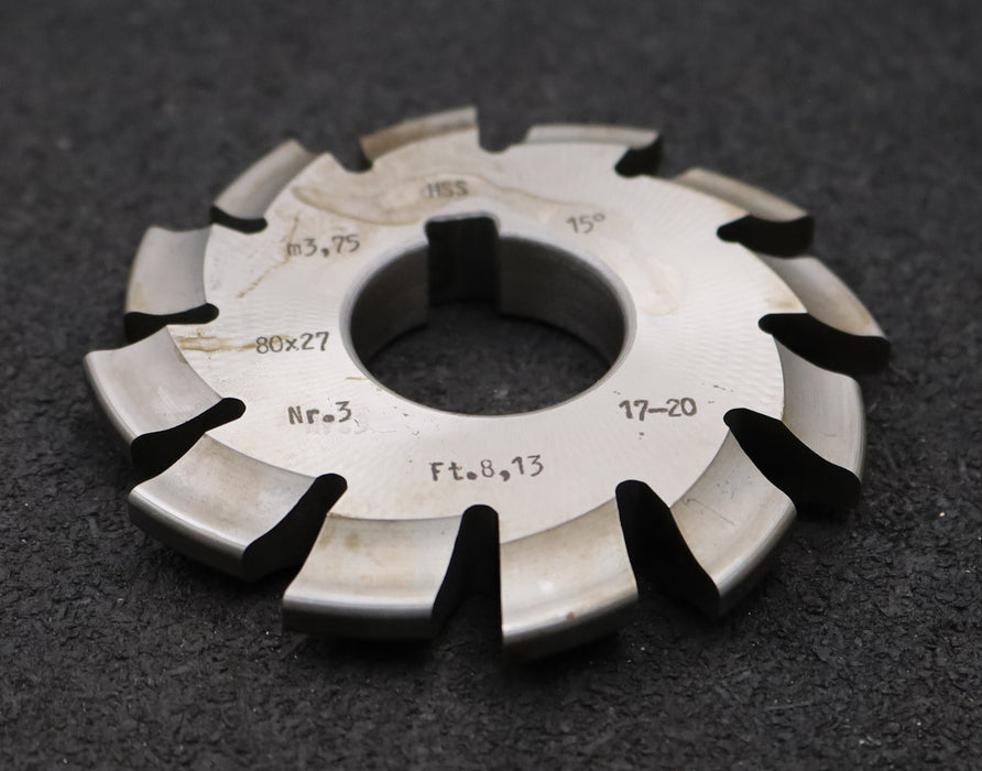 Bild des Artikels DOLD-Zahnformfräser-m=-3,75mm-No.-3-für-Z=-17-20-EGW-15°-gear-profile-cutter