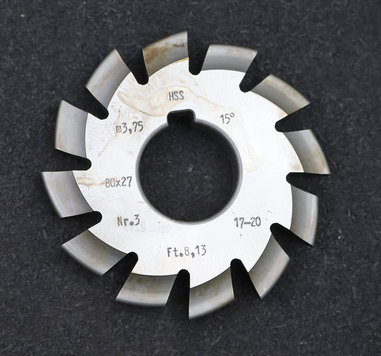 Bild des Artikels DOLD-Zahnformfräser-m=-3,75mm-No.-3-für-Z=-17-20-EGW-15°-gear-profile-cutter