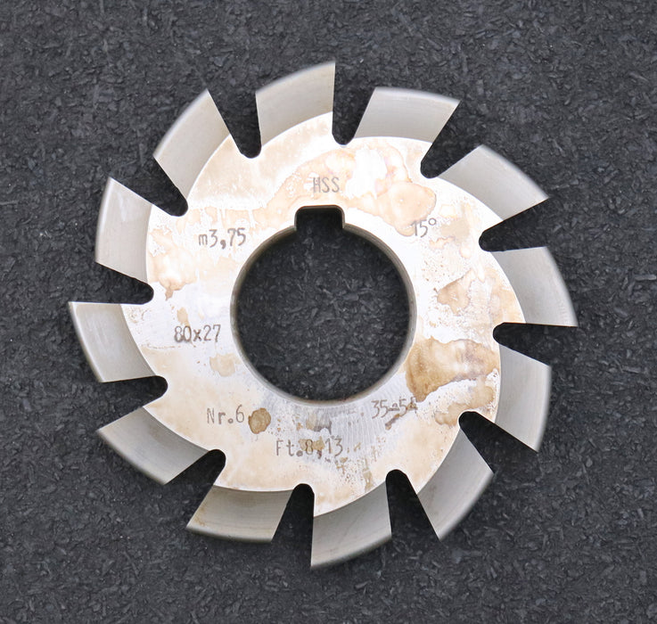 Bild des Artikels DOLD-Zahnformfräser-m=-3,75mm-No.-6-für-Z=-35-54-EGW-15°-gear-profile-cutter