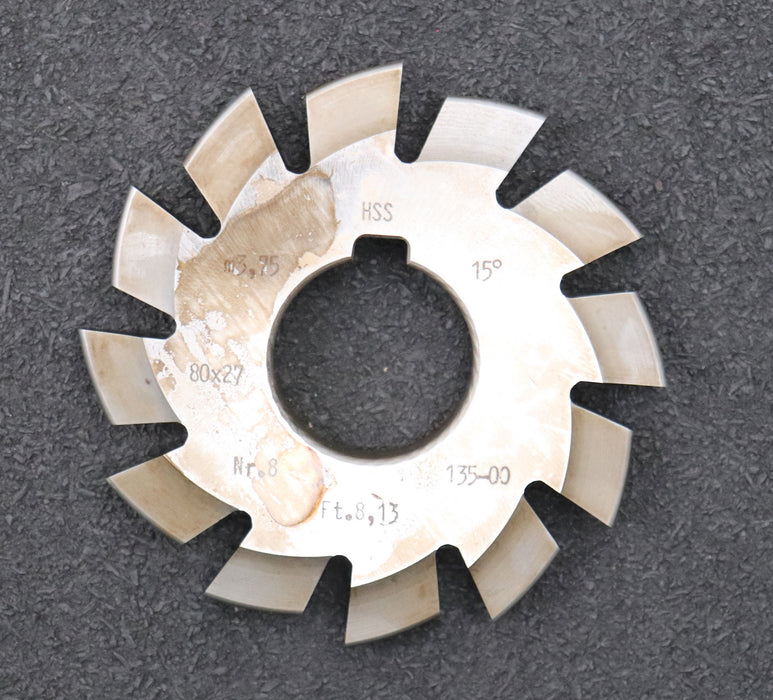 Bild des Artikels DOLD-Zahnformfräser-m=-3,75mm-No.-8-für-Z=-135-00-EGW-15°-gear-profile-cutter