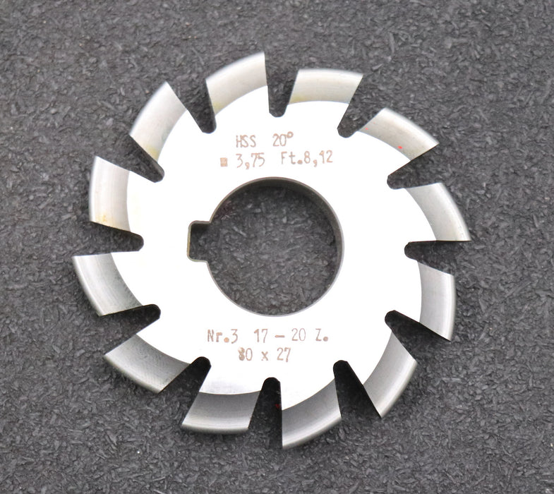 Bild des Artikels DOLD-Zahnformfräser-m=-3,75mm-No.-3-für-Z=-17-20-EGW-20°-gear-profile-cutter