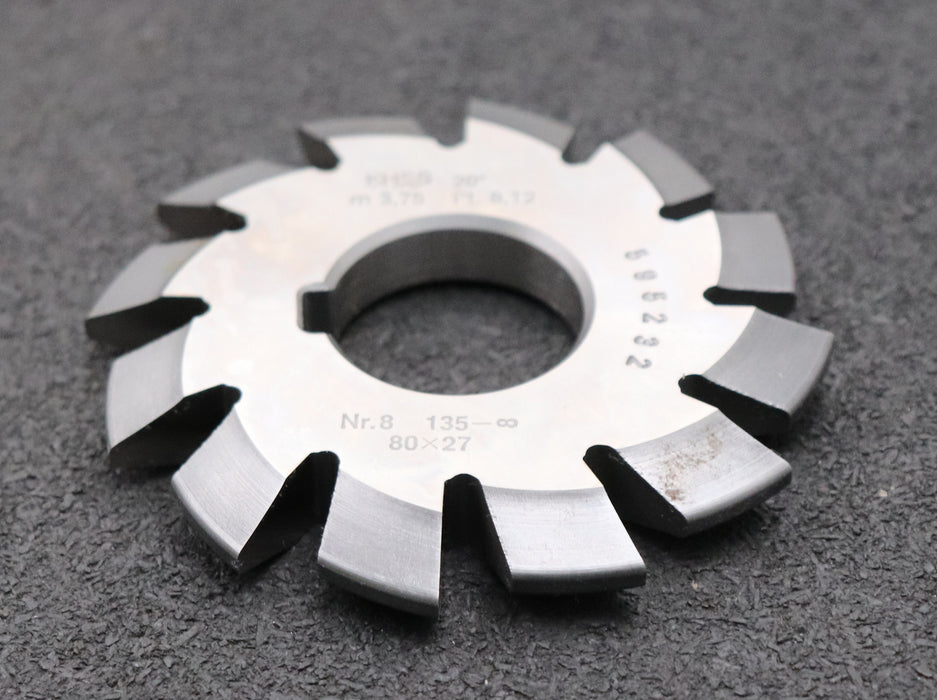 Bild des Artikels DOLD-Zahnformfräser-m=-3,75mm-No.-8-für-Z=-135-00-EGW-20°-gear-profile-cutter