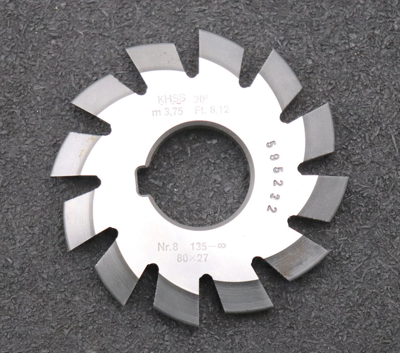 Bild des Artikels DOLD-Zahnformfräser-m=-3,75mm-No.-8-für-Z=-135-00-EGW-20°-gear-profile-cutter