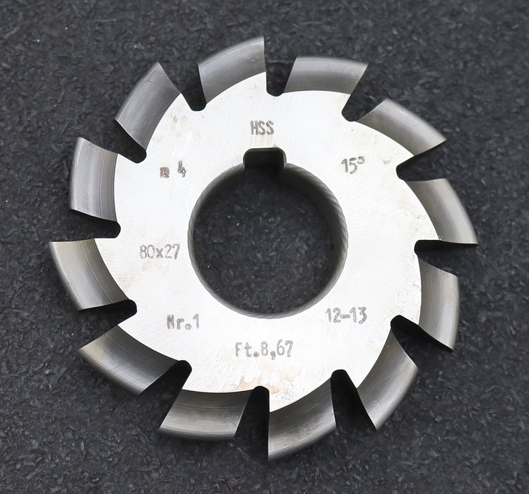 Bild des Artikels DOLD-Zahnformfräser-m=-4mm-No.-1-für-Z=-12-13-EGW-15°-gear-profile-cutter