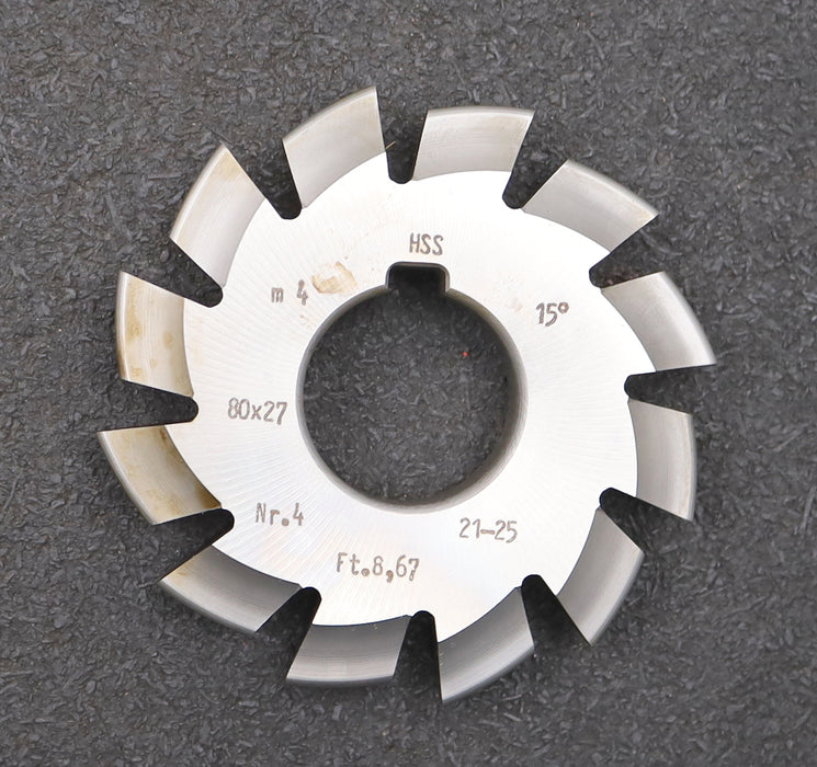 Bild des Artikels DOLD-Zahnformfräser-m=-4mm-No.-4-für-Z=-21-25-EGW-15°-gear-profile-cutter