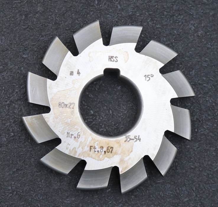 Bild des Artikels DOLD-Zahnformfräser-m=-4mm-No.-6-für-Z=-35-54-EGW-15°-gear-profile-cutter