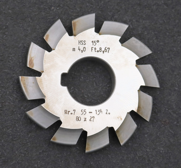 Bild des Artikels DOLD-Zahnformfräser-m=-4mm-No.-7-für-Z=-55-134-EGW-15°-gear-profile-cutter