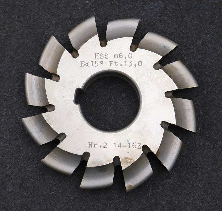 Bild des Artikels DOLD-Zahnformfräser-m=-6mm-No.-2-für-Z=-14-16-EGW-15°-gear-profile-cutter