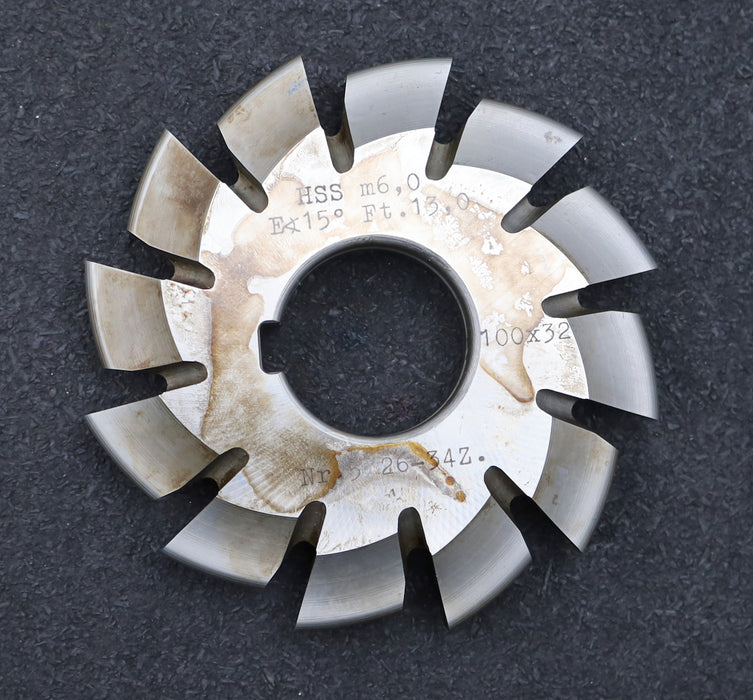 Bild des Artikels DOLD-Zahnformfräser-m=-6mm-No.-5-für-Z=-26-34-EGW-15°-gear-profile-cutter