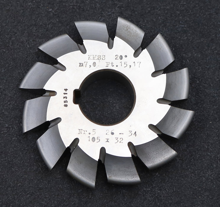 Bild des Artikels DOLD-Zahnformfräser-m=-7mm-No.-5-für-Z=-26-34-EGW-20°-gear-profile-cutter