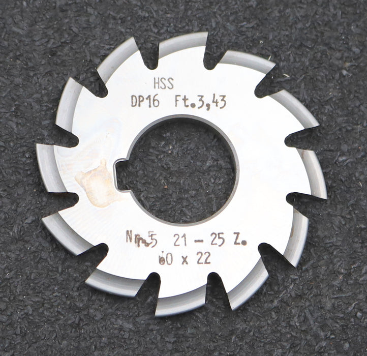 Bild des Artikels DOLD-Zahnformfräser-D.P.=-16-No.-5-für-Z=-21-25-EGW-20°-gear-profile-cutter