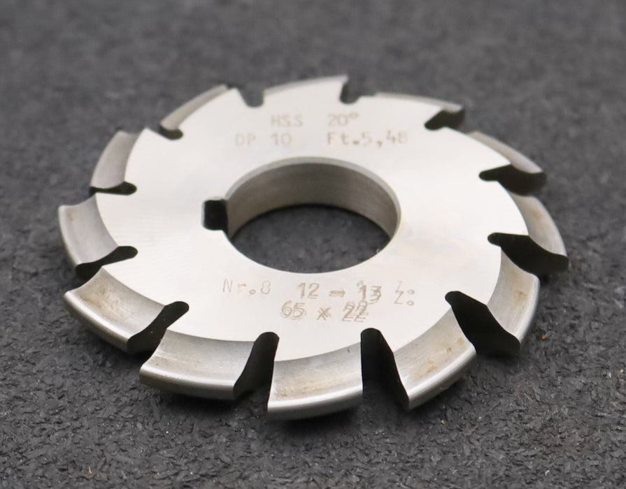 Bild des Artikels DOLD-Zahnformfräser-D.P.=-10-No.-8-für-Z=-12-13-EGW-20°-Ø65x22mm-mit-LKN