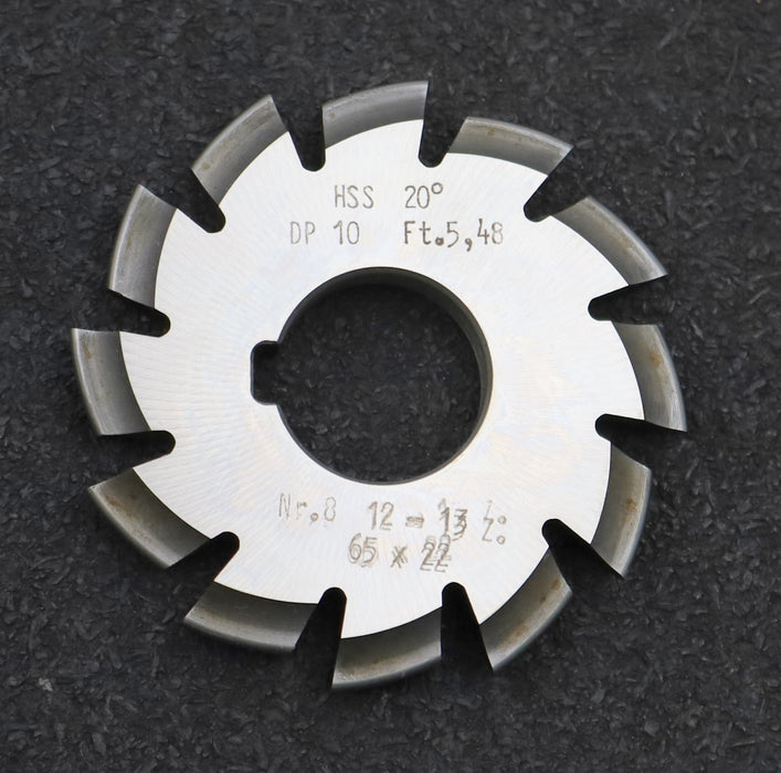 Bild des Artikels DOLD-Zahnformfräser-D.P.=-10-No.-8-für-Z=-12-13-EGW-20°-Ø65x22mm-mit-LKN