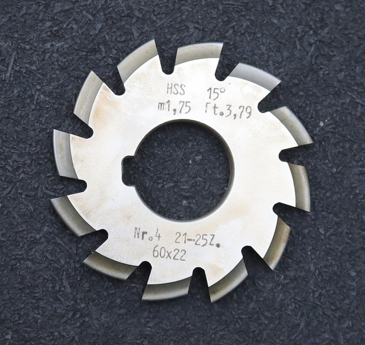 Bild des Artikels DOLD-Zahnformfräser-m=-1,75mm-No.-4-für-Z=-21-25-EGW-15°-gear-profile-cutter