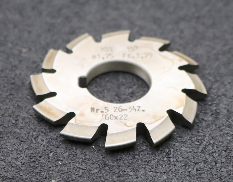 Bild des Artikels DOLD-Zahnformfräser-m=-1,75mm-No.-5-für-Z=-26-34-EGW-15°-gear-profile-cutter