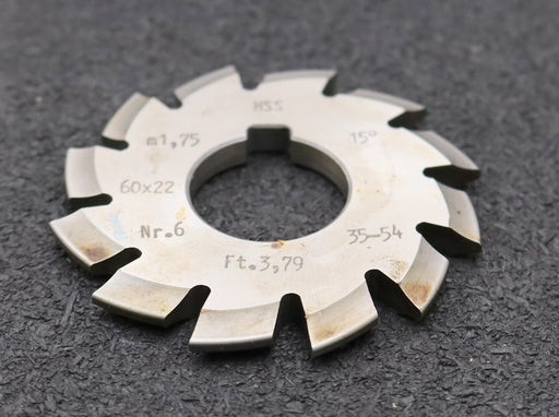 Bild des Artikels DOLD-Zahnformfräser-m=-1,75mm-No.-6-für-Z=-35-54-EGW-15°-gear-profile-cutter