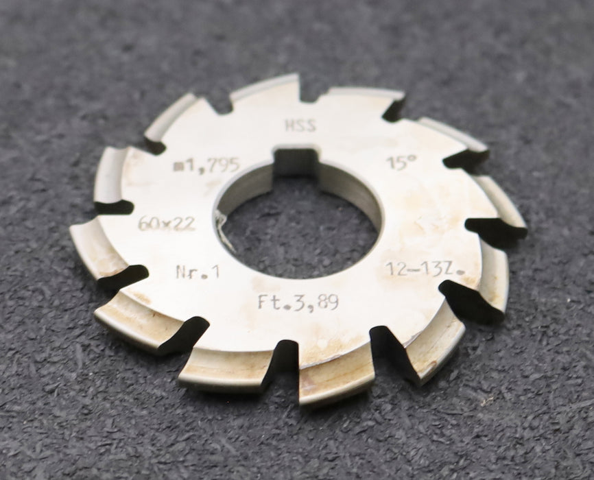 Bild des Artikels DOLD-Zahnformfräser-m=-1,795mm-No.-1-für-Z=-12-13-EGW-15°-gear-profile-cutter