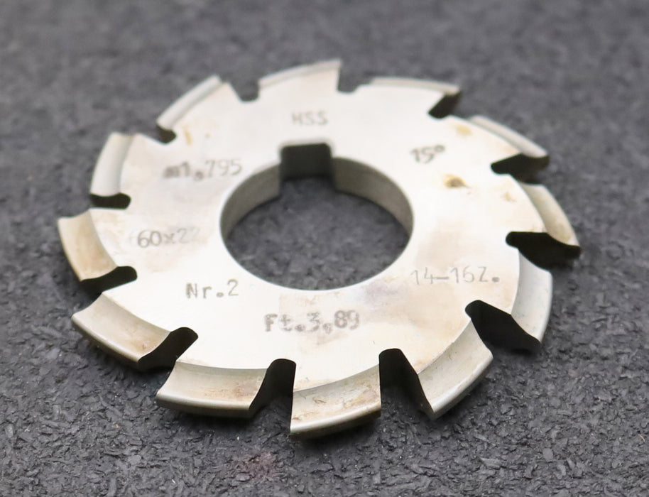 Bild des Artikels DOLD-Zahnformfräser-m=-1,795mm-No.-2-für-Z=-14-16-EGW-15°-gear-profile-cutter