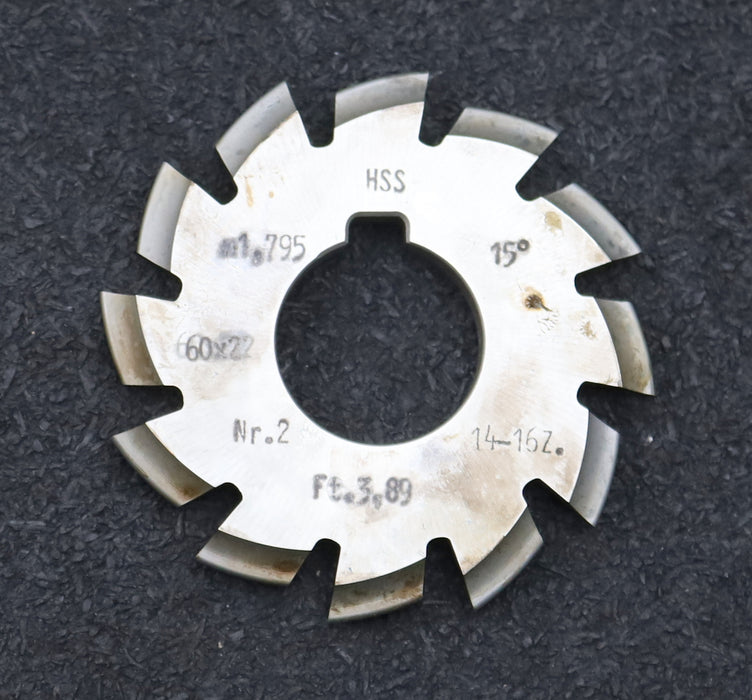 Bild des Artikels DOLD-Zahnformfräser-m=-1,795mm-No.-2-für-Z=-14-16-EGW-15°-gear-profile-cutter