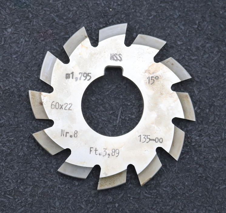 Bild des Artikels DOLD-Zahnformfräser-m=-1,795mm-No.-8-für-Z=-135-00-EGW-15°-gear-profile-cutter