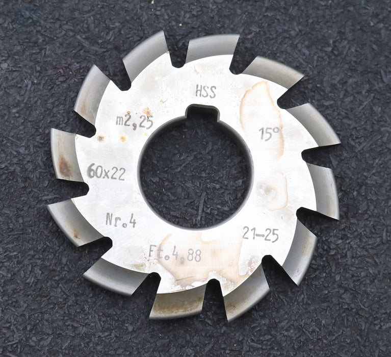 Bild des Artikels DOLD-Zahnformfräser-m=-2,25mm-No.-4-für-Z=-21-25-EGW-15°-gear-profile-cutter