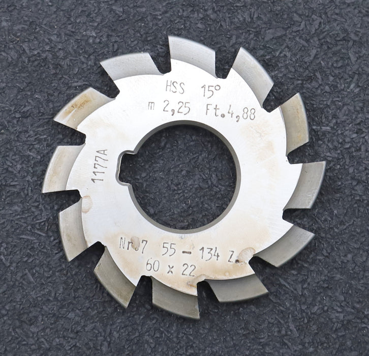 Bild des Artikels DOLD-Zahnformfräser-m=-2,25mm-No.-7-für-Z=-55-134-EGW-15°-gear-profile-cutter