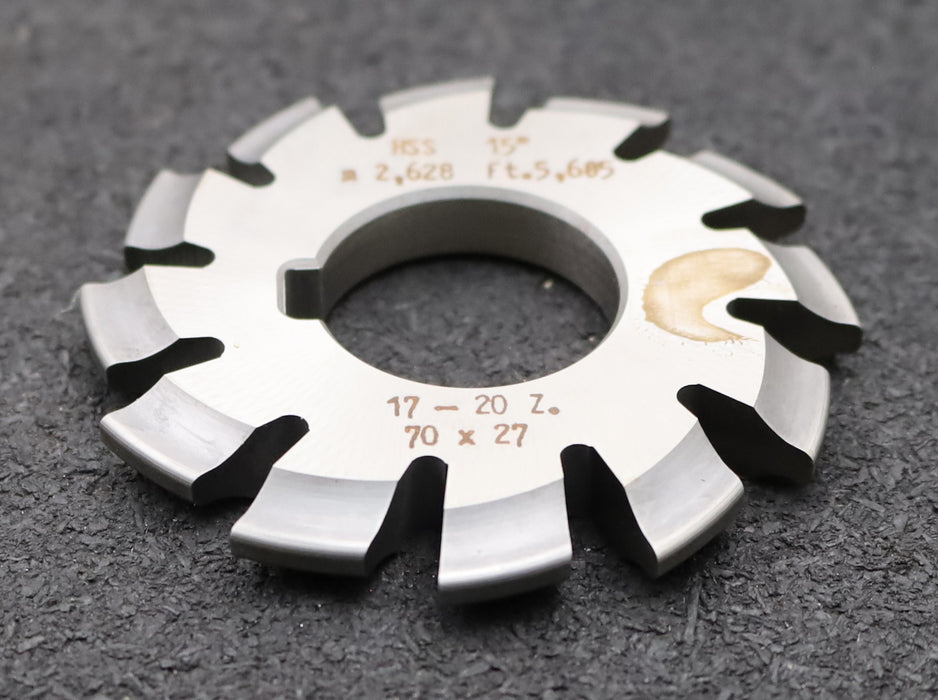 Bild des Artikels DOLD-Zahnformfräser-m=-2,628mm-No.-3-für-Z=-17-20-EGW-15°-gear-profile-cutter