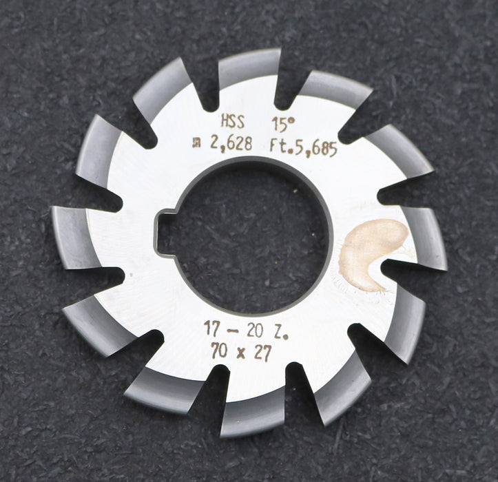 Bild des Artikels DOLD-Zahnformfräser-m=-2,628mm-No.-3-für-Z=-17-20-EGW-15°-gear-profile-cutter