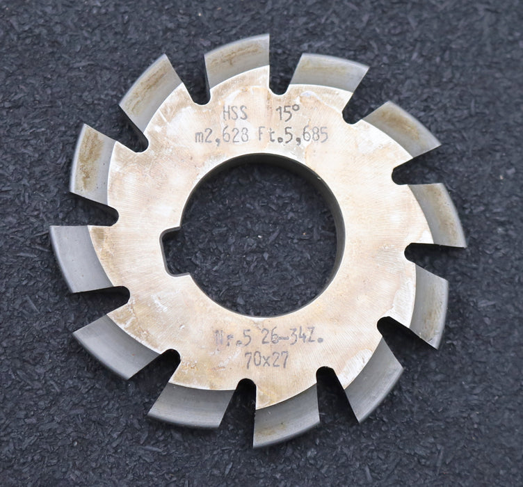 Bild des Artikels DOLD-Zahnformfräser-m=-2,628mm-No.-5-für-Z=-26-34-EGW-15°-gear-profile-cutter