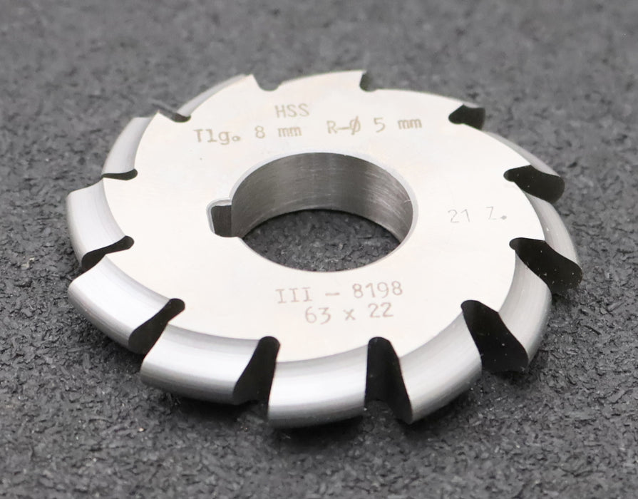 Bild des Artikels DOLD-Rollketenrad-Formfräser--Teilung=-8,0mm-RollenØ=-5mm-Profil-II-Ø63x22mm