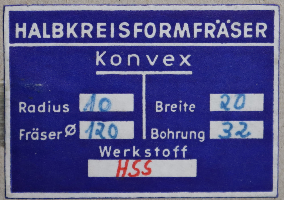 Bild des Artikels DOLD-Halbrund-Formfräser-konkav-Radiusfräser-Radius-10mm-Spannwinkel-6°-LKN