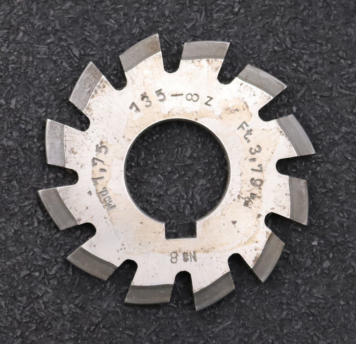 Bild des Artikels DOLD-Zahnformfräser-m=-1,75mm-No.-8-Z=-135-00-EGW-20°-Ø60x22mm-LKN-12-Spannuten