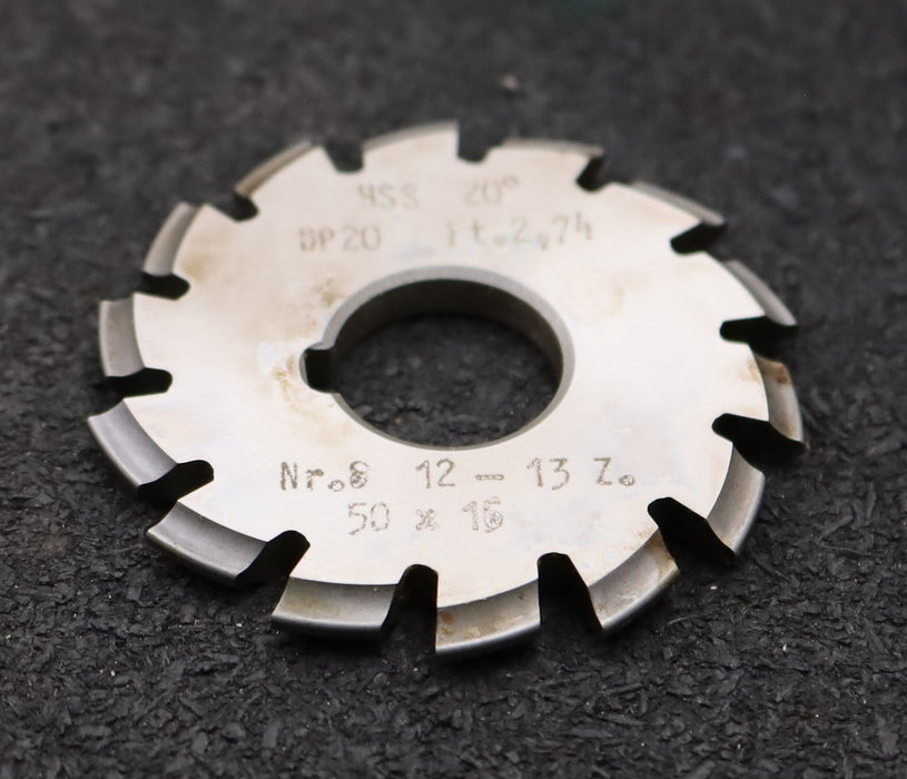 Bild des Artikels DOLD-Zahnformfräser-gear-profile-cutter-DP-20-No.-8--Z=-12-13-EGW-20°Ø50x16mm