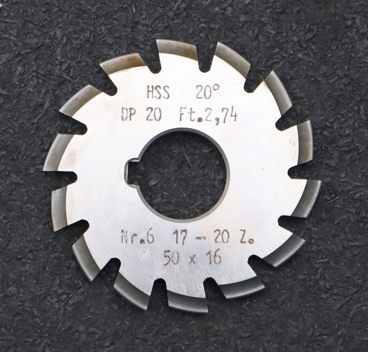 Bild des Artikels DOLD-Zahnformfräser-gear-profile-cutter-DP-20-No.-6--Z=-17-20-EGW-20°Ø50x16mm