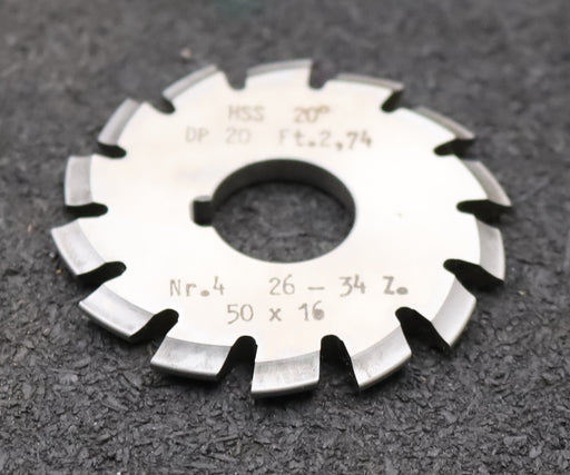 Bild des Artikels DOLD-Zahnformfräser-gear-profile-cutter-DP-20-No.-4--Z=-26-34-EGW-20°Ø50x16mm