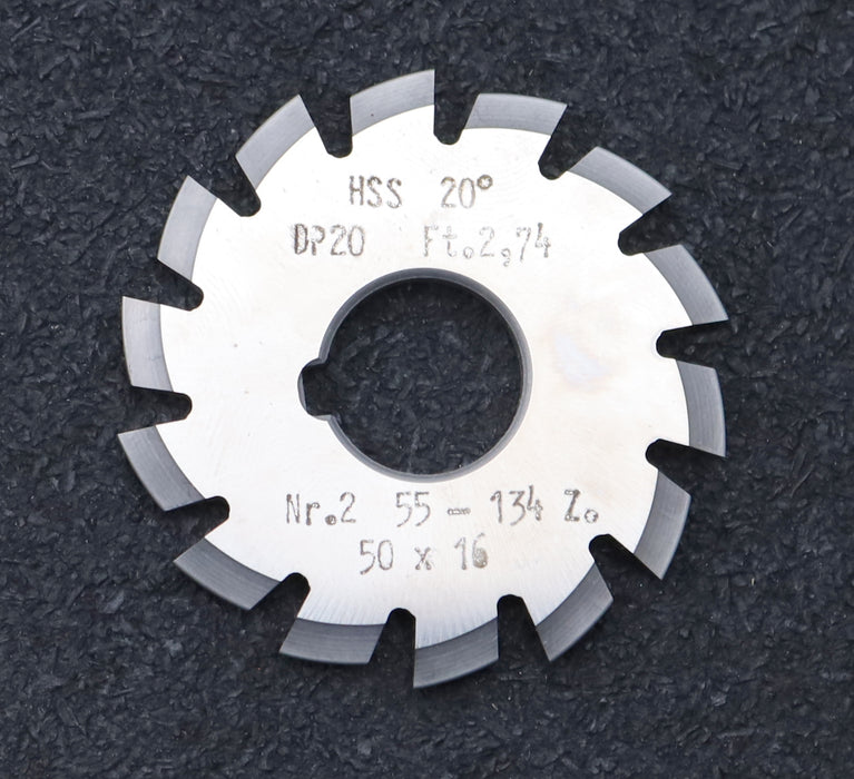 Bild des Artikels DOLD-Zahnformfräser-gear-profile-cutter-DP-20-No.-2--Z=-55-134-EGW-20°Ø50x16mm