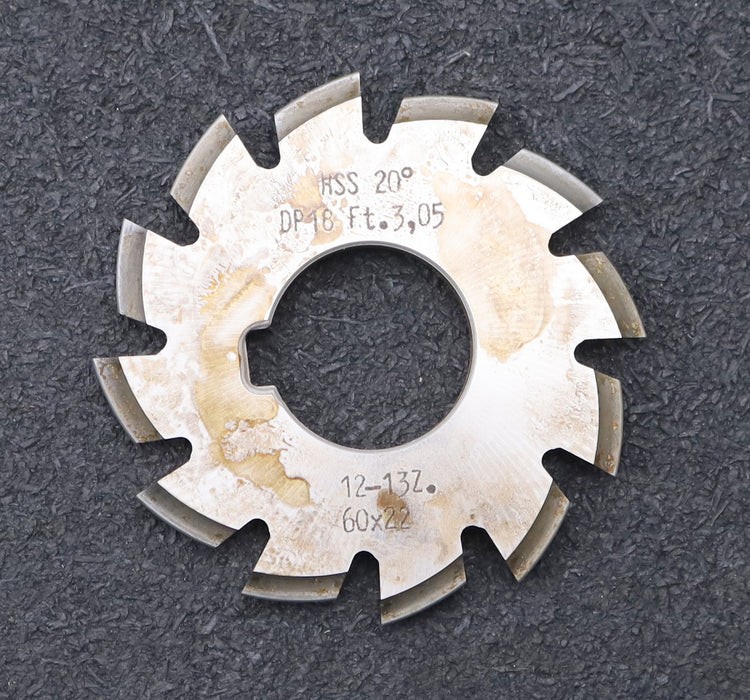 Bild des Artikels DOLD-Zahnformfräser-gear-profile-cutter-DP-18-No.-8--Z=-12-13-EGW-20°Ø60x22mm