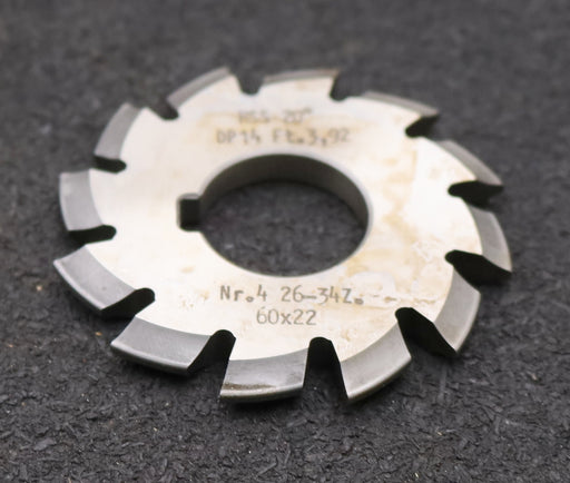 Bild des Artikels DOLD-Zahnformfräser-gear-profile-cutter-DP-14-No.-4--Z=-26-34-EGW-20°Ø60x22mm