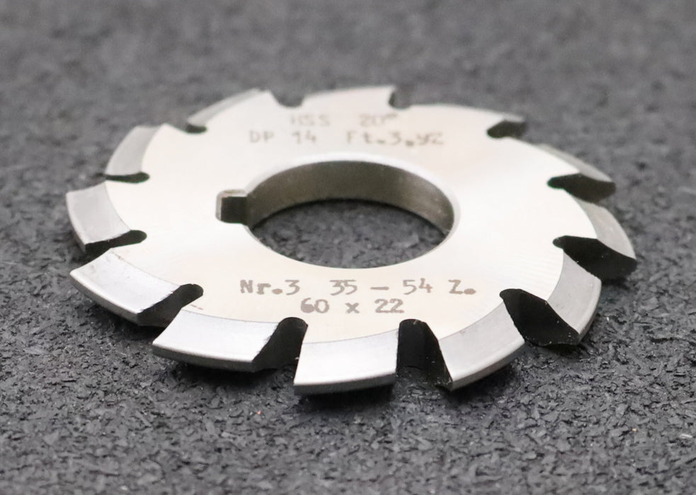 Bild des Artikels DOLD-Zahnformfräser-gear-profile-cutter-DP-14-No.-3--Z=-35-54-EGW-20°Ø60x22mm