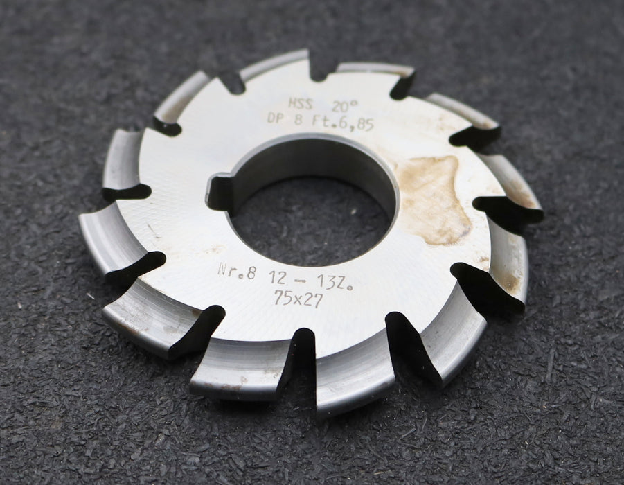 Bild des Artikels DOLD-Zahnformfräser-gear-profile-cutter-DP-8-No.-8-Z=-12-13-EGW-20°-Ø75x27mm