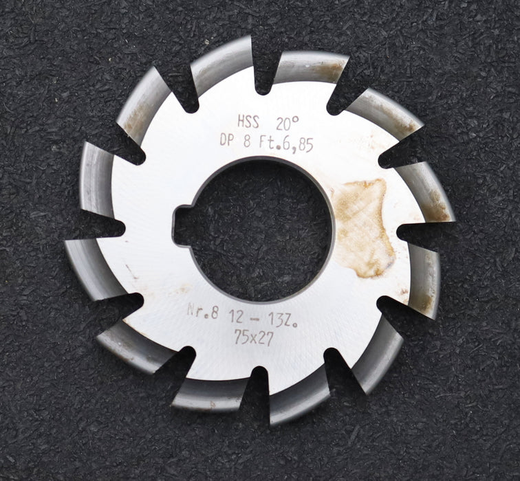 Bild des Artikels DOLD-Zahnformfräser-gear-profile-cutter-DP-8-No.-8-Z=-12-13-EGW-20°-Ø75x27mm