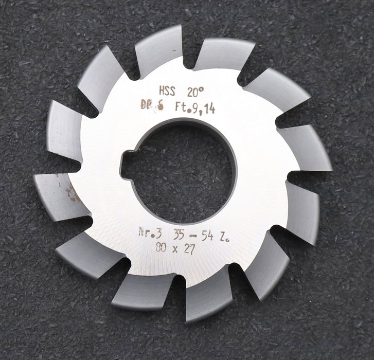 Bild des Artikels DOLD-Zahnformfräser-gear-profile-cutter-DP-6-No.-3-Z=-35-54-EGW-20°-Ø80x27mm