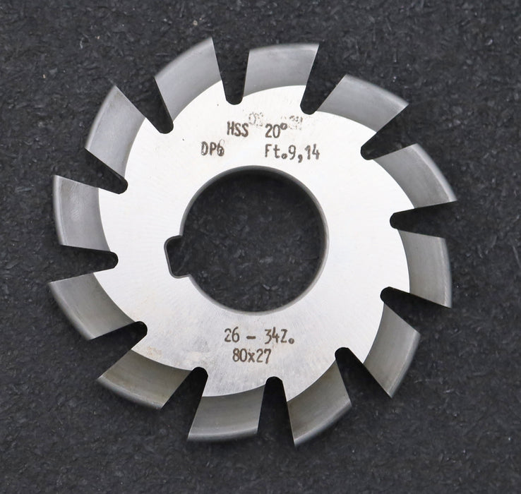 Bild des Artikels DOLD-Zahnformfräser-gear-profile-cutter-DP-6-No.-4-Z=-26-34-EGW-20°-Ø80x27mm